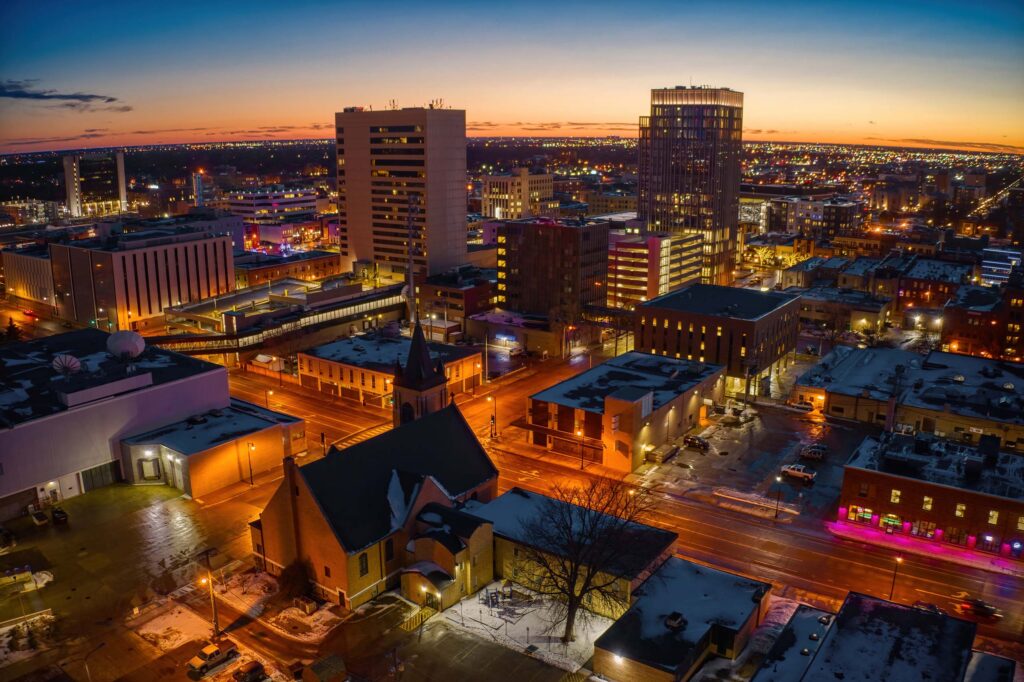 Fargo, ND skyline at dusk CZB