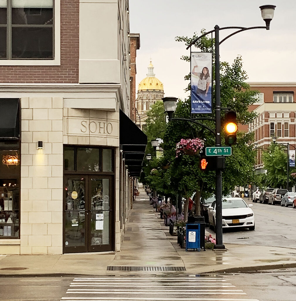 CZB shot of downtown Des Moines, Iowa
